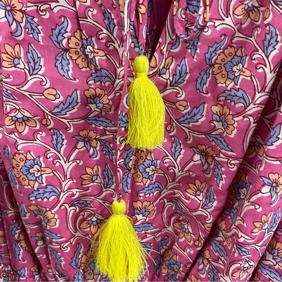 J.Crew Nicola Embroidered Pink Long Sleeve Cotton Tassel Romper AP193 Size 4 - Picture 11 of 13